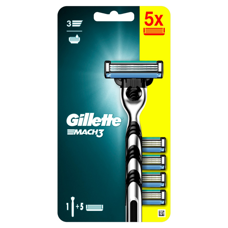 Gillette Mach3 holicí strojek + náhradní břity 5 ks