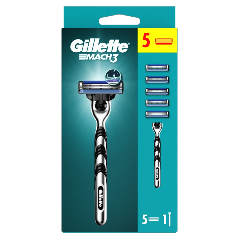 Gillette Mach3 holicí strojek + náhradní břity 5 ks