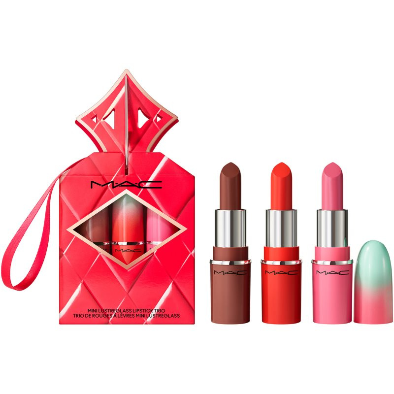 MAC Cosmetics Holiday Wildest Gleams Mini Lusterglass Lip Trio dárková sada na rty odstín Brights