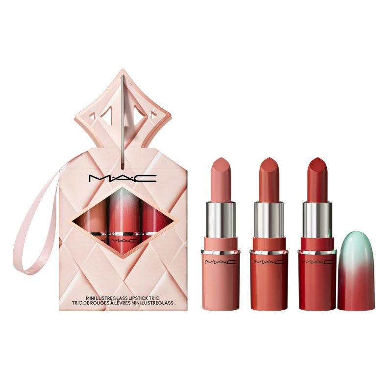 MAC Cosmetics Holiday Wildest Gleams Mini Lusterglass Lip Trio dárková sada na rty odstín Classics 1 ks