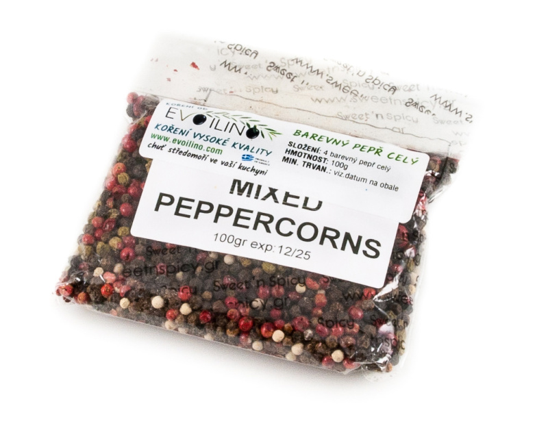Evoilino Korfu koření 4barevný pepř celý 100g