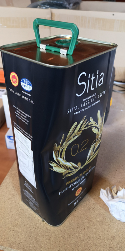 Sitia PREMIUM GOLD SITIA Kréta PREMIUM GOLD 0,2% Extra panenský olivový olej 5l – plech (POŠKOZENÝ OBAL!)