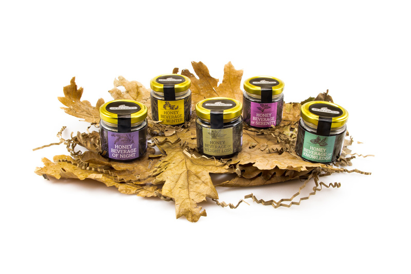 Dioscurides Dárkový BOX - tekutý bylinný čaj v medu 5 x 120g