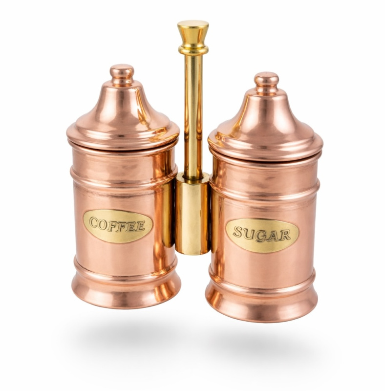 Mediterranean Art 1953 Mediterranean Art měděná dóza na mletou kávu + cukřenka (set 2v1)