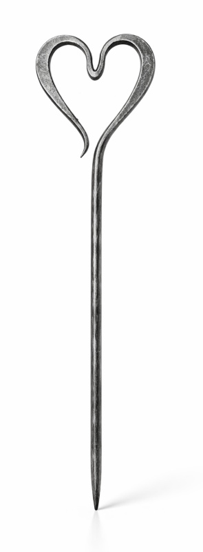 Krámek u kováře - stříbrný kovaný zápich do květináče, 37cm