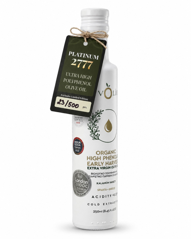EVOLIA PLATINUM 2777 ‼️ polyfenolů BIO Extra panenský olivový olej 250 ml - Extrémně vzácná sklizeň
