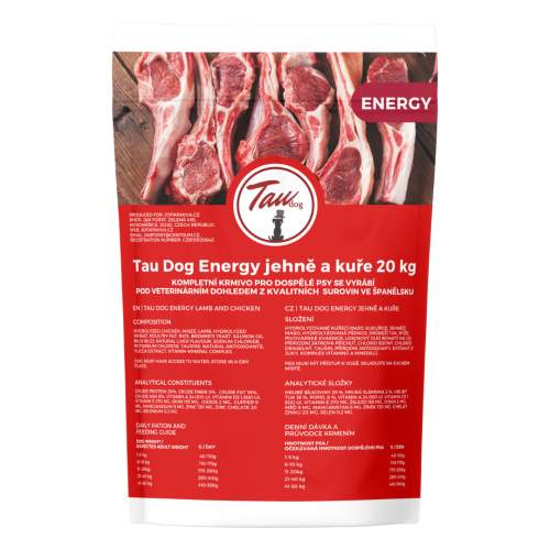 TAU dog energy Jehněčí a Kuřecí 20kg
