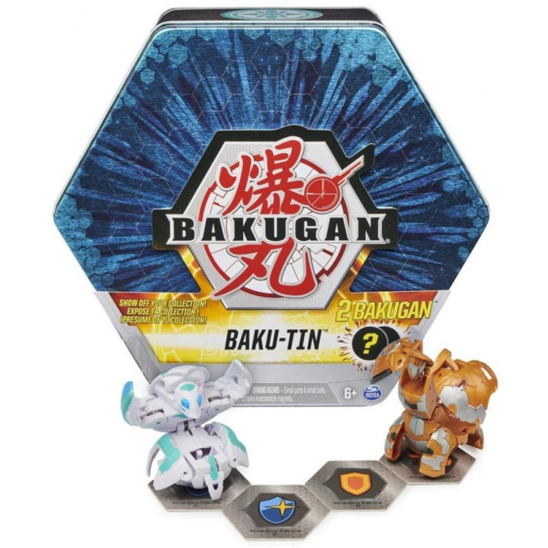 Bakugan plechový box s exkluzivním bakuganem s3, modrý