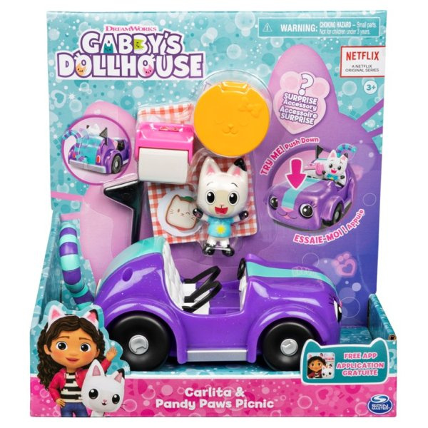 Gabby´s Dollhouse Hrací souprava autíček "Carlita a Pandy Paws na pikniku"