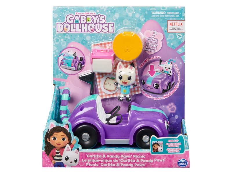Gabby´s Dollhouse Hrací souprava autíček "Carlita a Pandy Paws na pikniku"