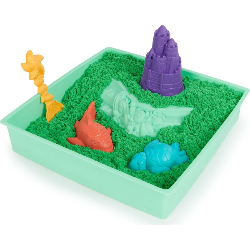 KINETIC SAND KRABICE TEKUTÉHO PÍSKU S PODLOŽKOU ZELENÁ