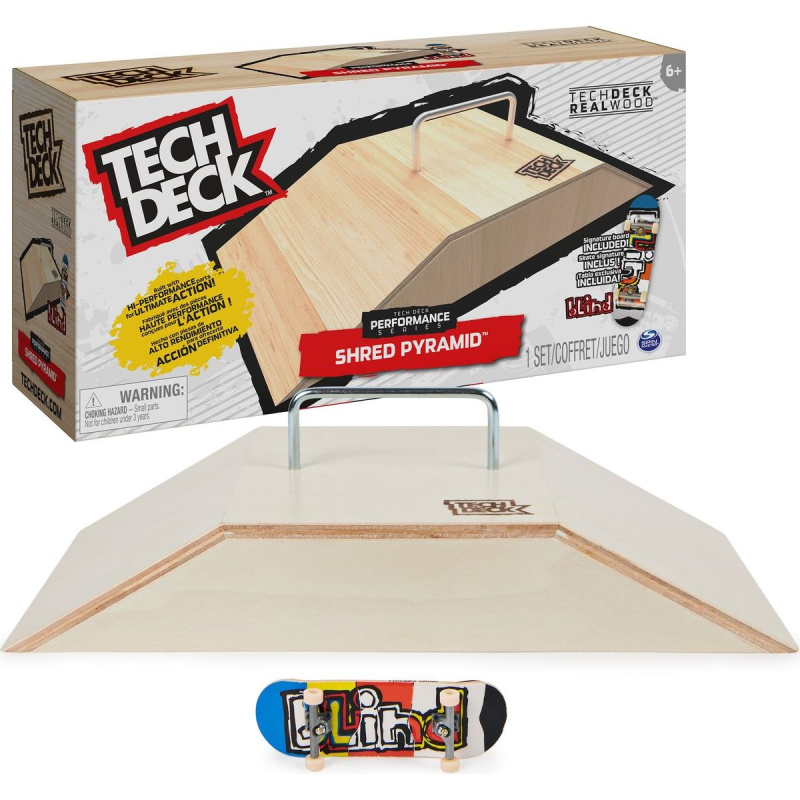 Tech Deck dřevěná rampa s fingerboardem