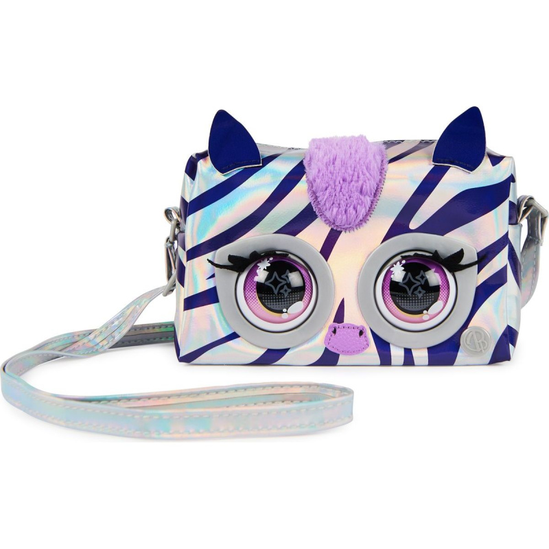Purse Pets Metalická interaktivní kabelka zebra