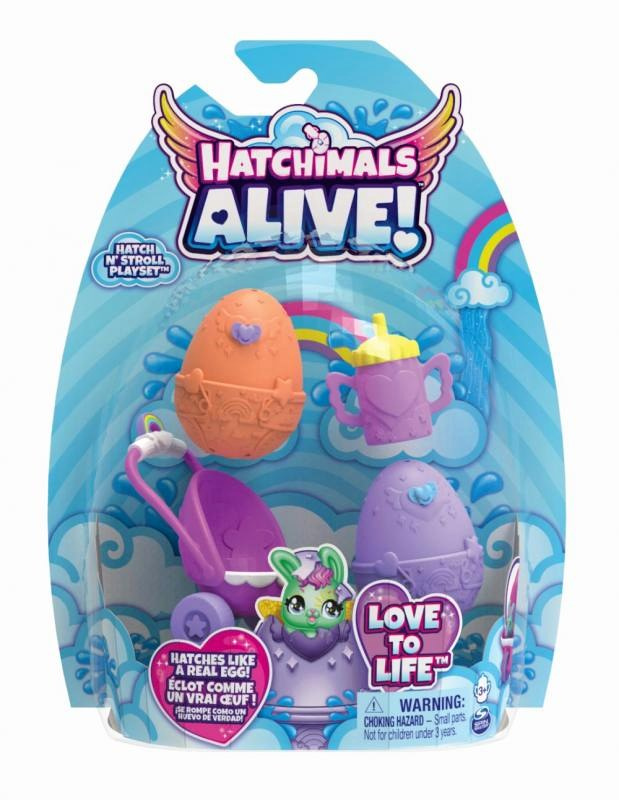 Hatchimals hrací set s kočárkem pro zvířátka