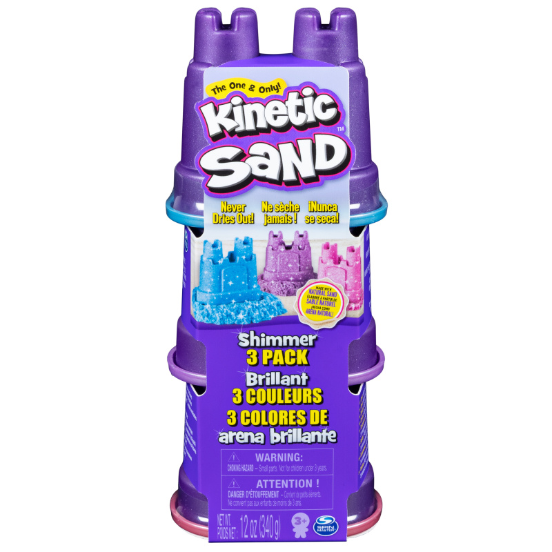KINETIC SAND TŘI KELÍMKY TŘPYTIVÉHO PÍSKU