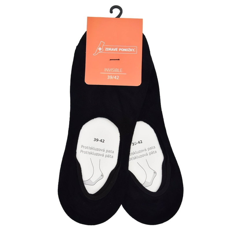 RS Ponožky letní nízké sneaker bavlněné 9800122 černé, ťapky, jednobarevné, dámské, 2 páry, vel. 39-42