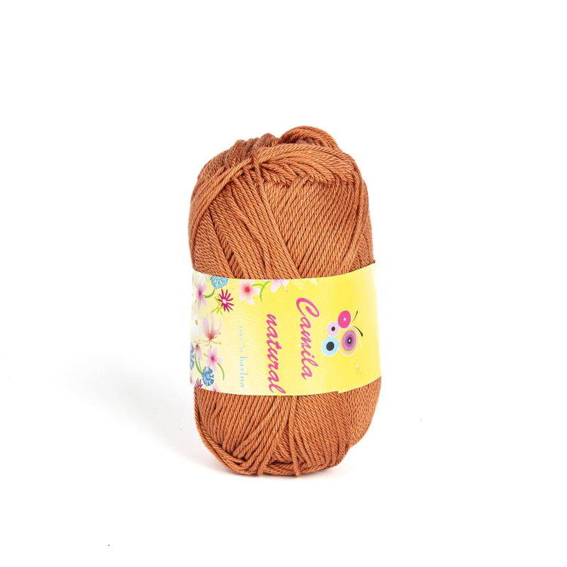 Pletací / háčkovací příze Storex CAMILA NATURAL 206 karamelová, jednobarevná, 50g/125m