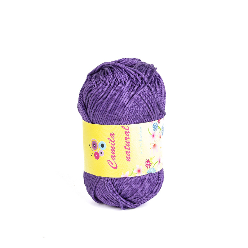 Pletací / háčkovací příze Storex CAMILA NATURAL 56 fialová, jednobarevná, 50g/125m