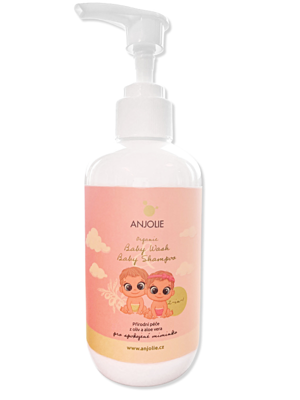 Anjolie Dětský avokádový šamponek & sprchový gel s olivovým skvalanem, 200ml