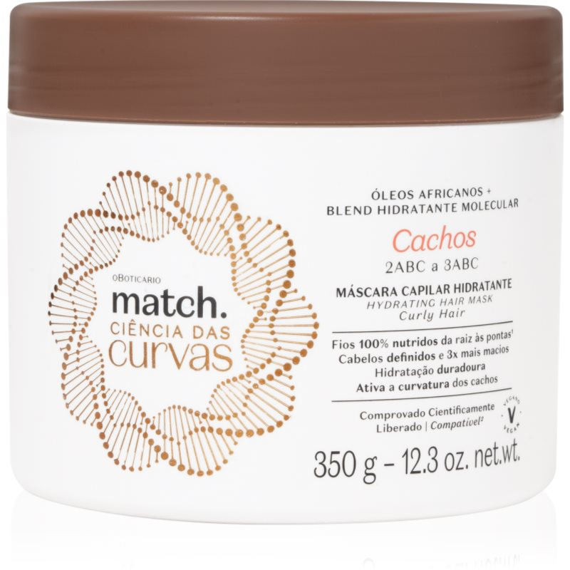 oBoticário Match. Science of Curves hydratační maska pro vlnité a kudrnaté vlasy 350 ml