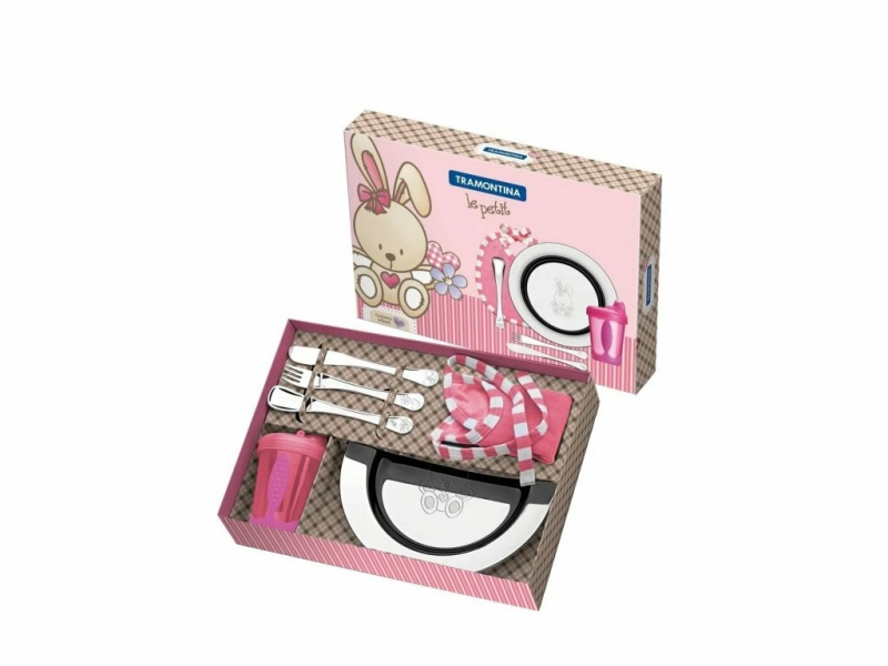 Dětská jídelní sada Tramontina Le Petit, 6 ks, růžová