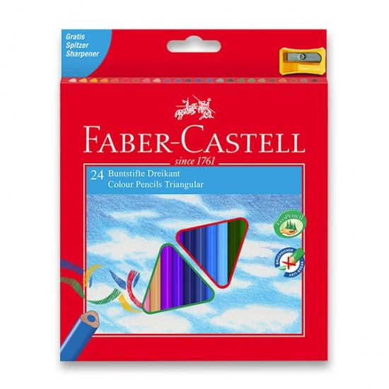 Pastelky trojboké Faber Castell ECO 24 ks + ořezávátko Faber-Castell