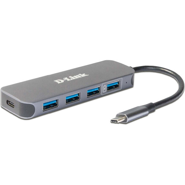 D-Link 4v1 USB-C Hub antracitový Antracitová
