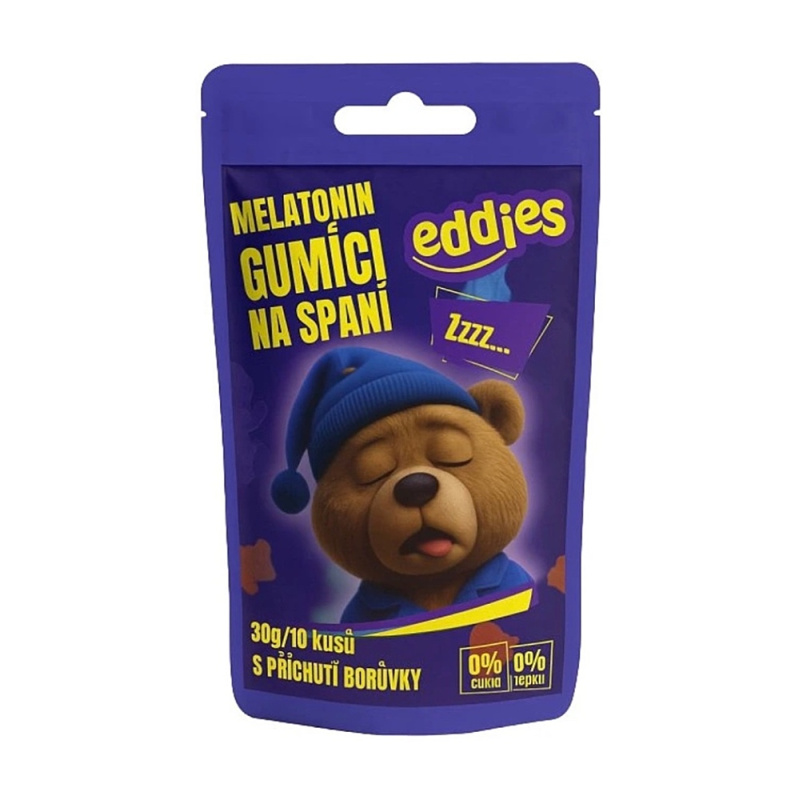 EDDIES Gumídci na spánek s melatoninem cestovní balení 10 kusů