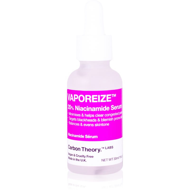 Carbon Theory Vaporeize 20% Niacinamide Serum pleťové sérum s niacinamidem a zinkem 30 ml