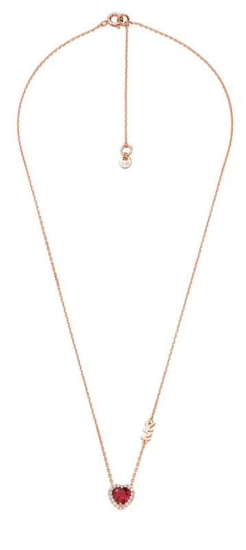 Michael Kors Krásný pozlacený náhrdelník se zirkony Pavé Heart MKC1520BG791