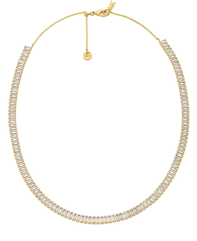 Michael Kors Pozlacený tenisový náhrdelník se zirkony Brilliance Kors MKJ8414CZ710