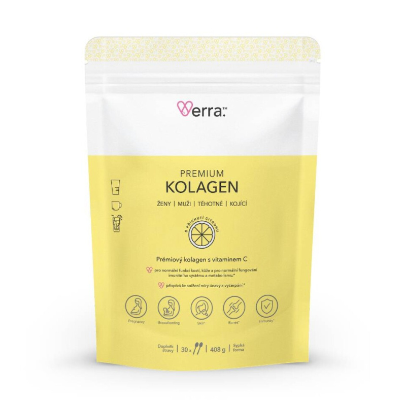 VERRA Premium kolagen s příchutí citronu 408 g