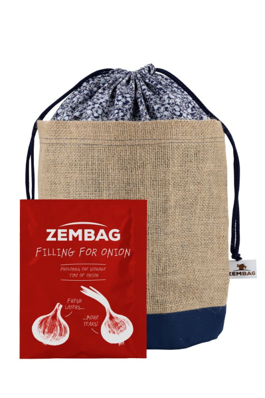 ZEMBAG na 0,75 kg česneku, modrý květinový