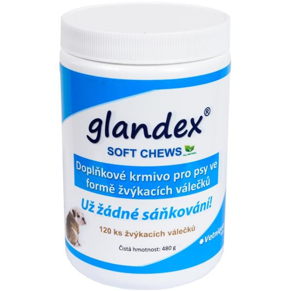 GLANDEX Soft chews žvýkací válečky pro psy a kočky 120 ks