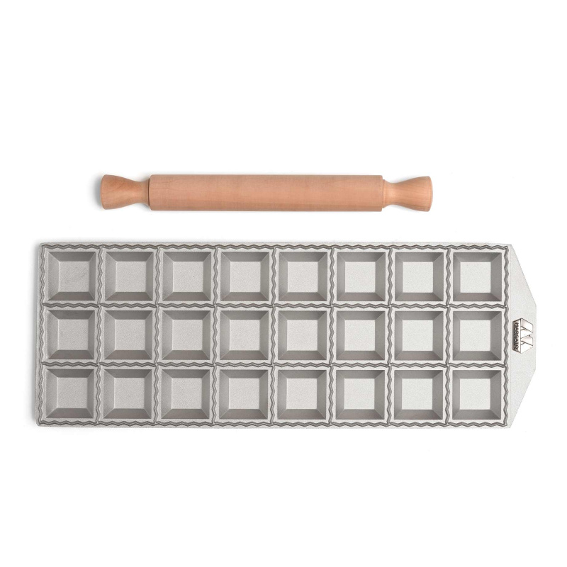 Marcato Forma na hranaté ravioli, 24 ks + váleček RA-Q50X24-CLS