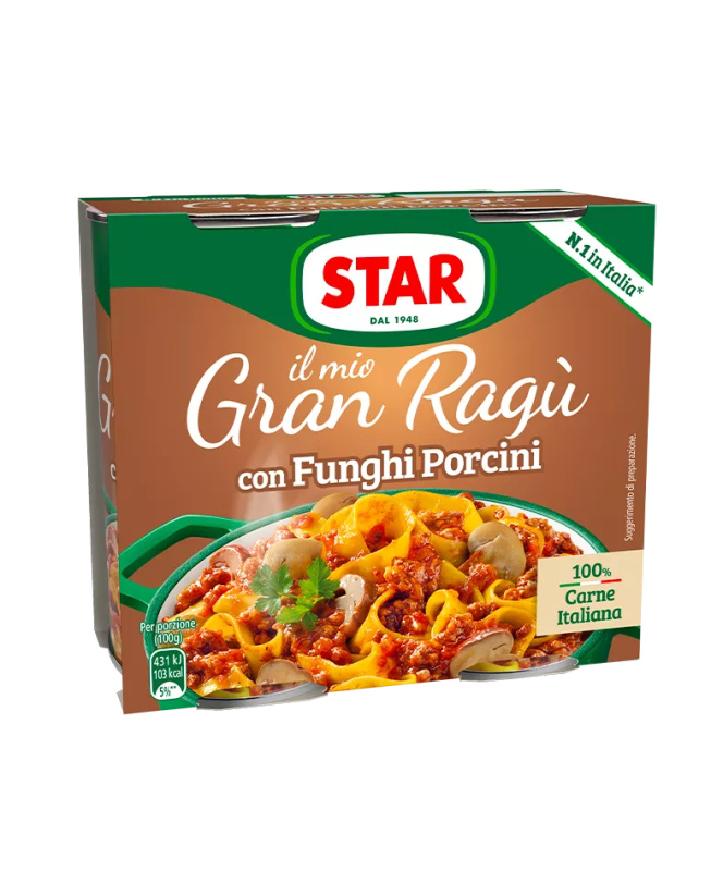 Star Gran Ragú s hříbky (con funghi Porcini) 2x180g
