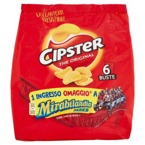 Cipster The Original Chips di Patate Multipack 6 Bustine (6x22g) 132g
