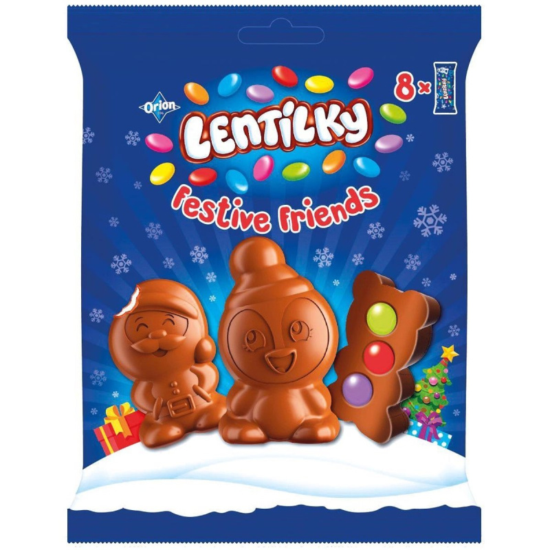 Orion Lentilky Veselí vánoční kamarádi čokoládové figurky