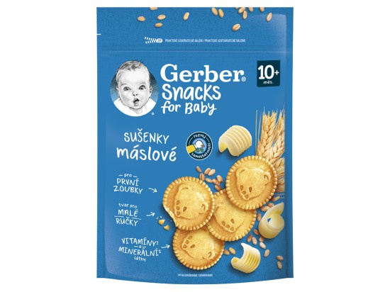 Gerber Snacks máslové sušenky 10m+ 180 g