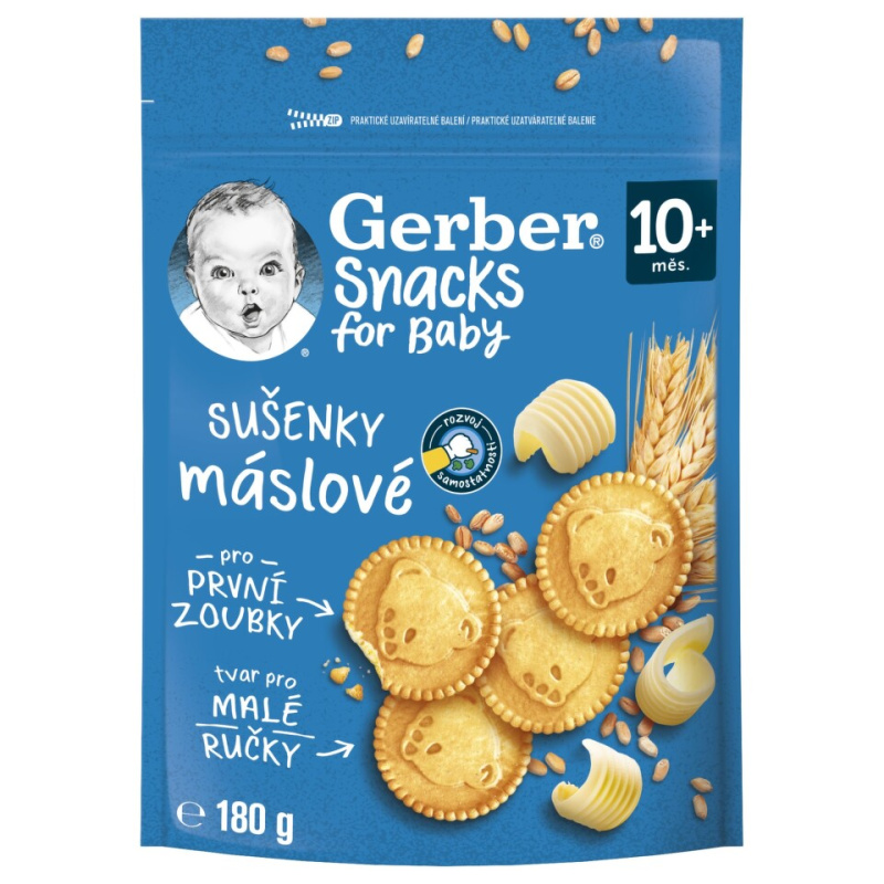 Gerber Snacks máslové sušenky 10m+ 180 g