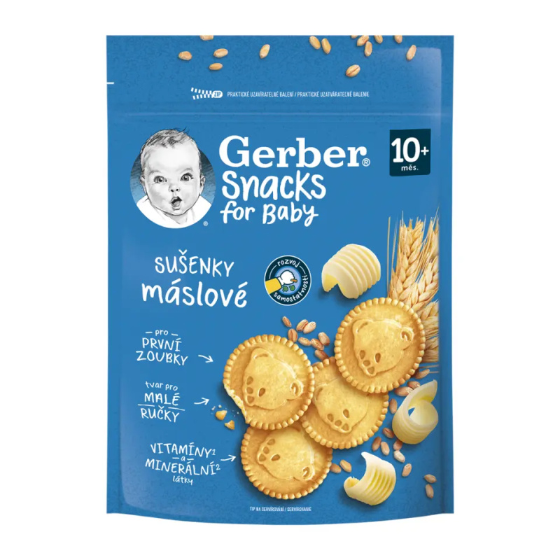 Gerber Snacks máslové sušenky 10m+ 180 g