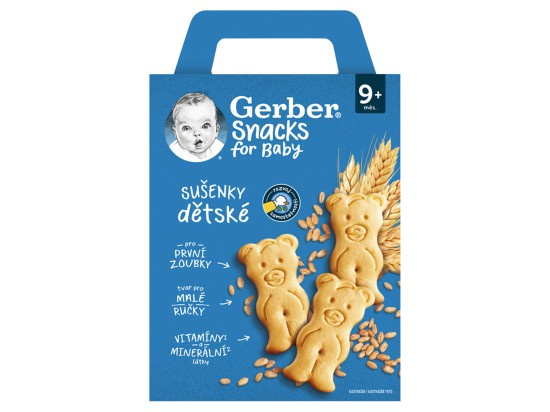GERBER Snacks sušenky 9m+ 180 g