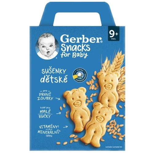 GERBER Snacks sušenky 9m+ 180 g