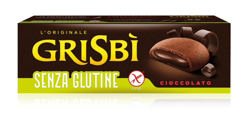 Grisbì Grisbi sušenky bezlepkové plněné čokoládovým krémem (Senza Glutine Cioccolato) 150g