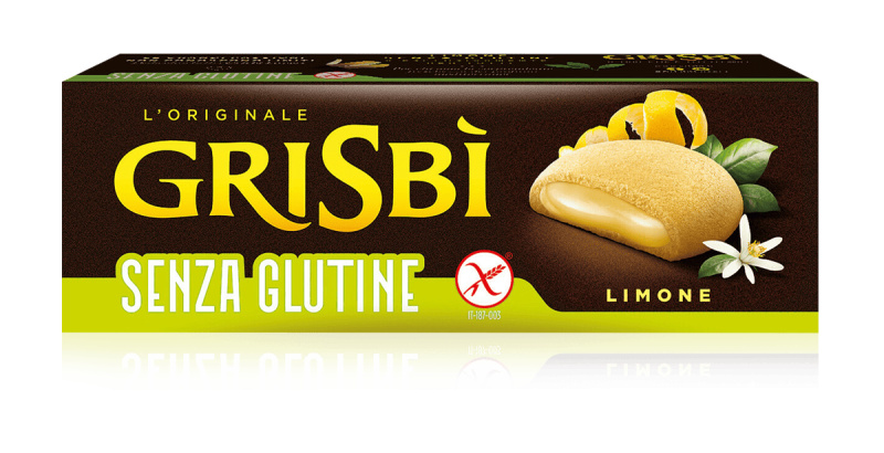 Grisbì Grisbi sušenky bezlepkové plněné citronovým krémem (Senza Glutine Limone) 150g