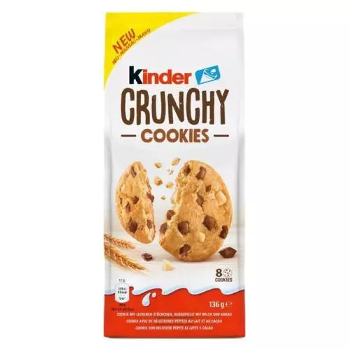 Kinder Crunchy cookies sušenky s kousky čokolády 136g