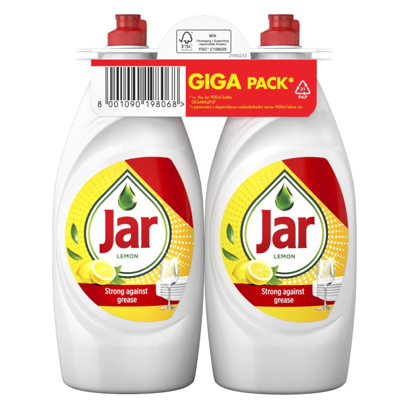 JAR Lemon prostředek na mytí nádobí 2x 900 ml