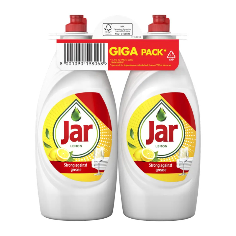 JAR Lemon prostředek na mytí nádobí 2x 900 ml
