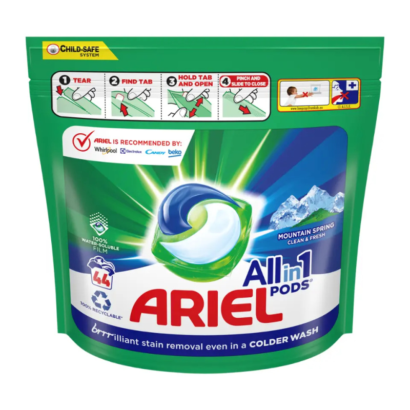 Ariel Kapsle na praní All-in-1 PODS® Mountain Spring  44 pd
