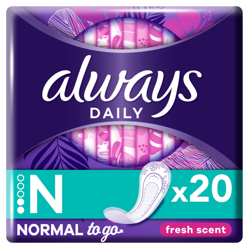 Always Dailies Normal To Go Fresh slipové vložky 20 ks